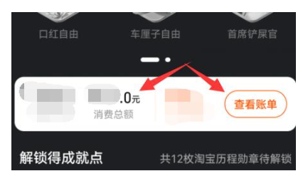 消费总额展示界面